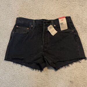 Levi's Black 501 High-Rise Cutoff Jean Shorts